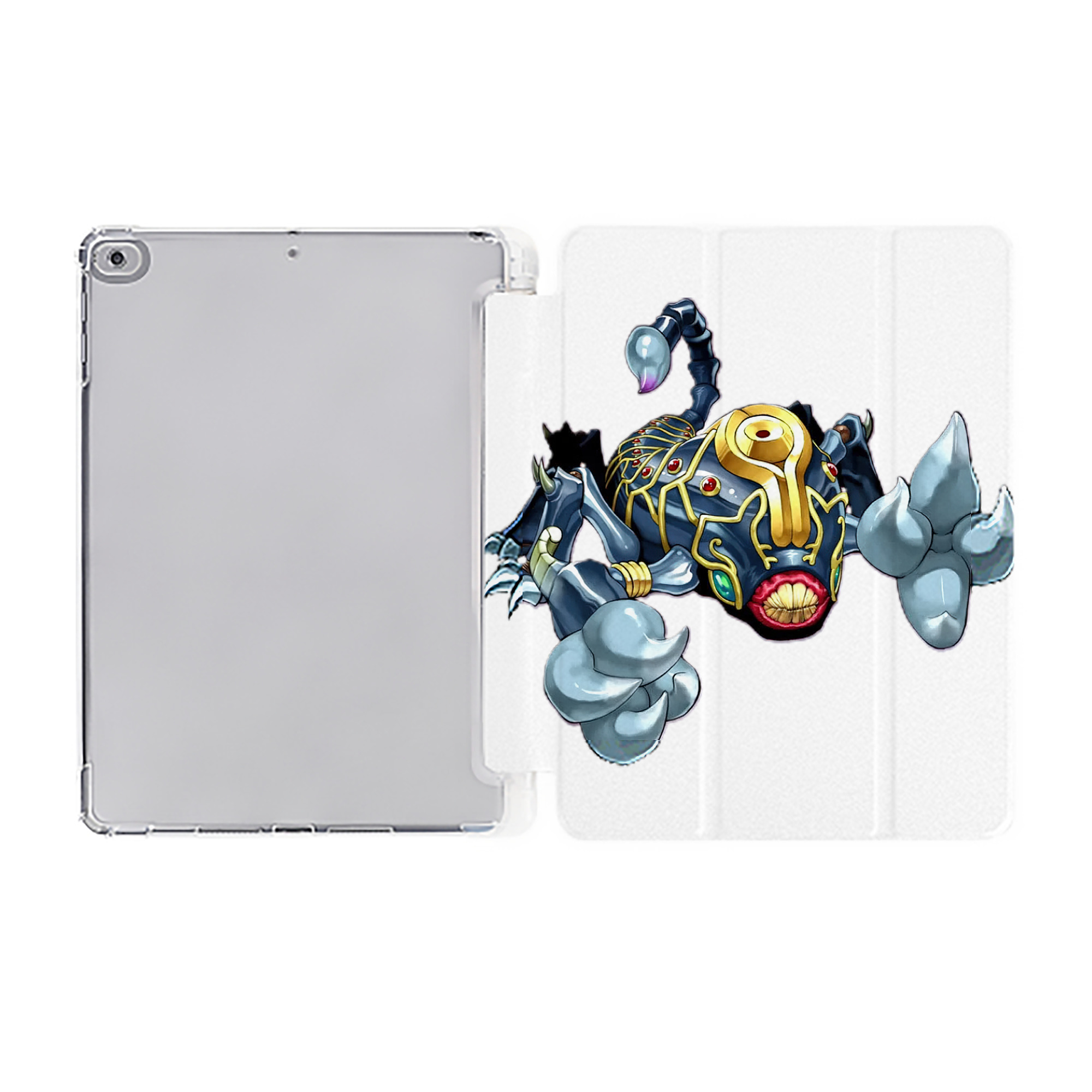 （画像用） 遊☆戯☆王 Yu-Gi-Oh! IPad ケース ペン収納付き 三つ折りスタンド PUレザー×シリコン 対応機種9.5/10.5/10.9インチ